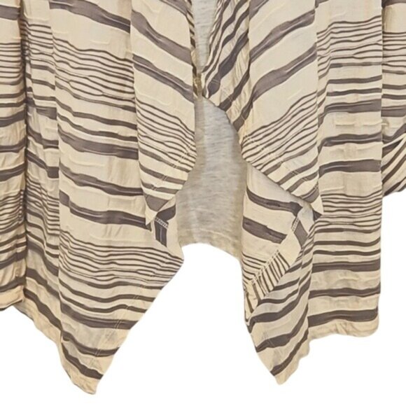 Doe & Rae Cardigan Top Size Small New Striped Flowy Textured Stretch Office - Picture 5 of 11